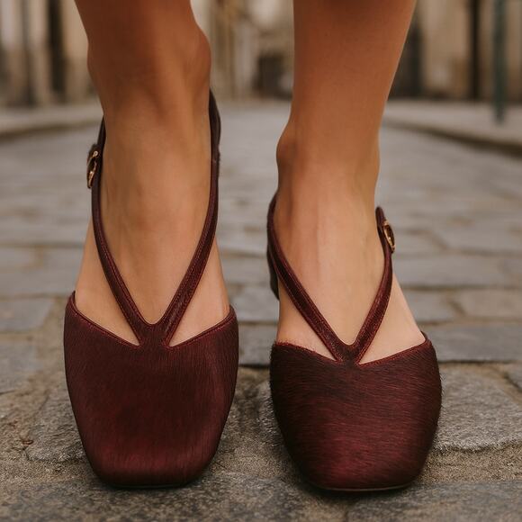 ZARA Double Strap Leather Ballet Flats NWT - Picture 8 of 16